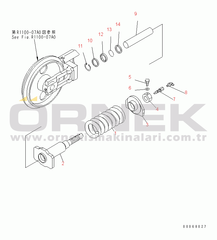Komatsu PC35MR-3(JPN)-FOR CANOPY S/N 15001-UP IDLER CUSHION