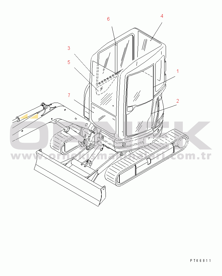Komatsu PC35MR-1 S/N 1001-UP GLASS AND REAR VIEW MIRROR