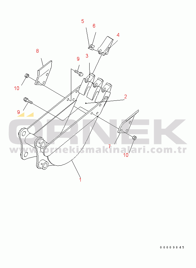 Komatsu PC35MR-2-B S/N 5001-UP BUCKET¤ 0.04M3 (MINI 0.07M3) 350MM WIDE