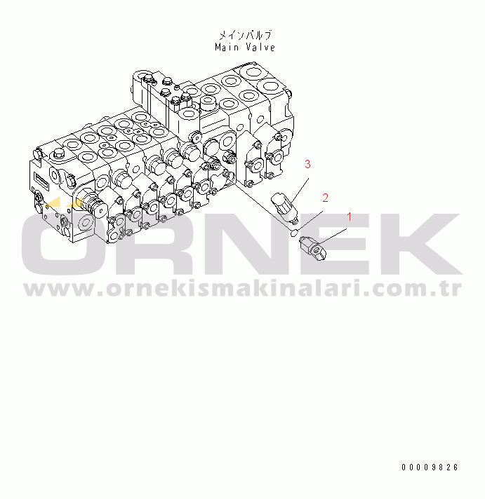 Komatsu PC35MR-2 S/N 5001-UP (FOR CAB) MAIN VALVE (TRAVEL ALARM)