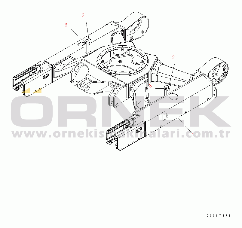 Komatsu PC35MR-2 S/N 5001-UP (FOR CAB) TRACK FRAME (PA BLADE) (FOR NORTH AMERICA)