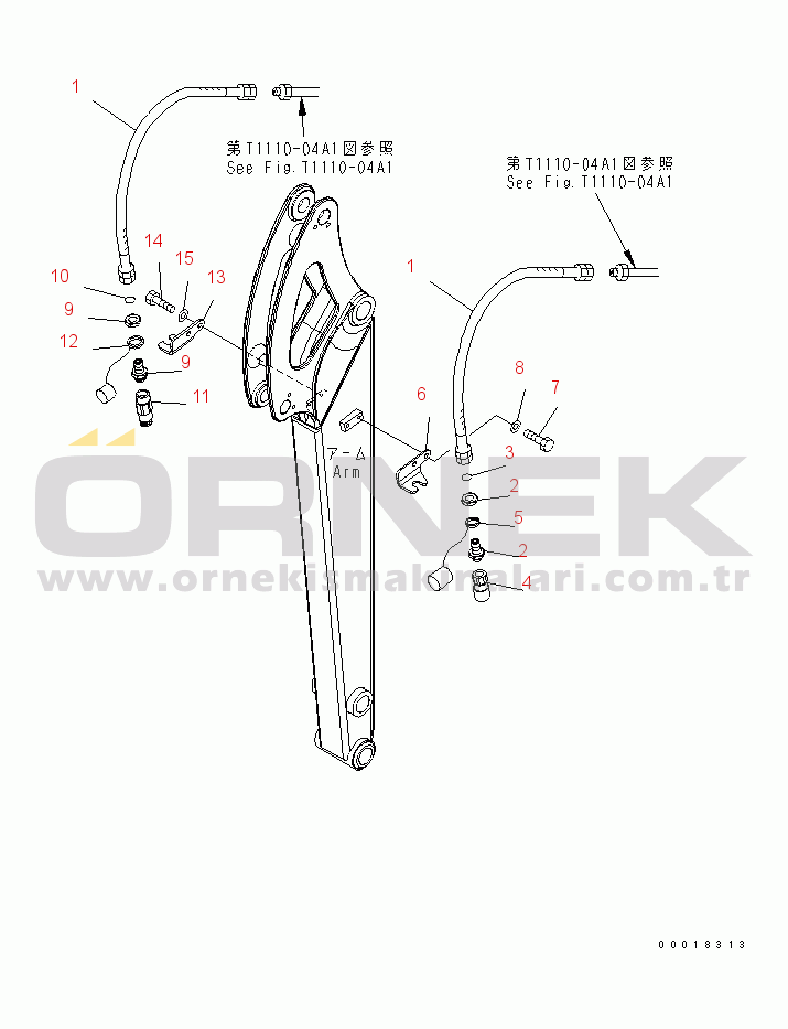 Komatsu PC35MR-2 S/N 5001-UP (FOR CAB) ARM (ADDITIONAL PIPING) (EXCEPT JAPAN)(#5001-9241)