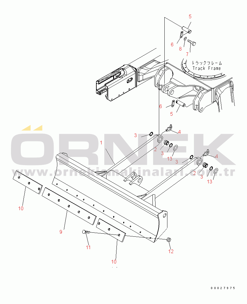 Komatsu PC35MR-2 S/N 5001-UP (FOR CAB) BLADE (BOLT ON CUTTING EDGE TYPE) (NARROW GAUGE)