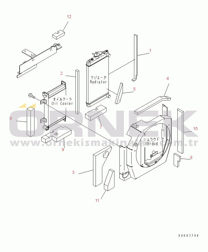 Komatsu PC35MR-3 S/N 15001-16594 (Canopy Stan.) COOLING (RADIATOR SHEET)(#15001-)