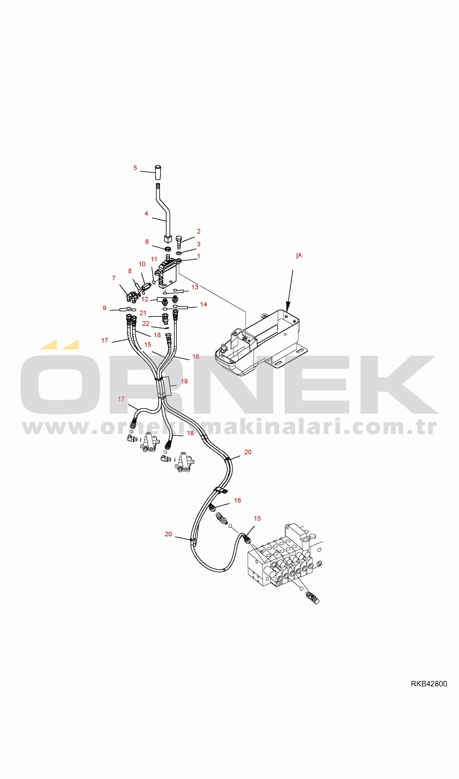 Komatsu PC35MR-2 S/N F00103-UP HYDRAULIC PIPING (BLADE LINE) (UPPER) (FOR CAB)