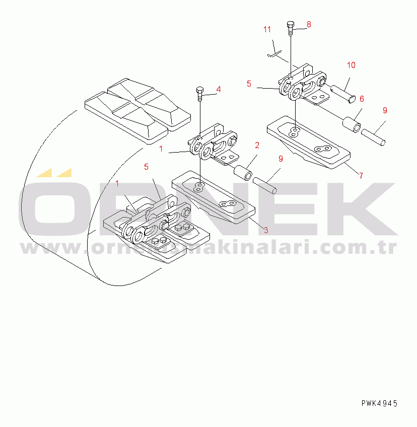 Komatsu PC35R-8 S/N 35001-UP RUBBER SHOE (ROAD LINER) (WIDTH 300MM)(#36888-)