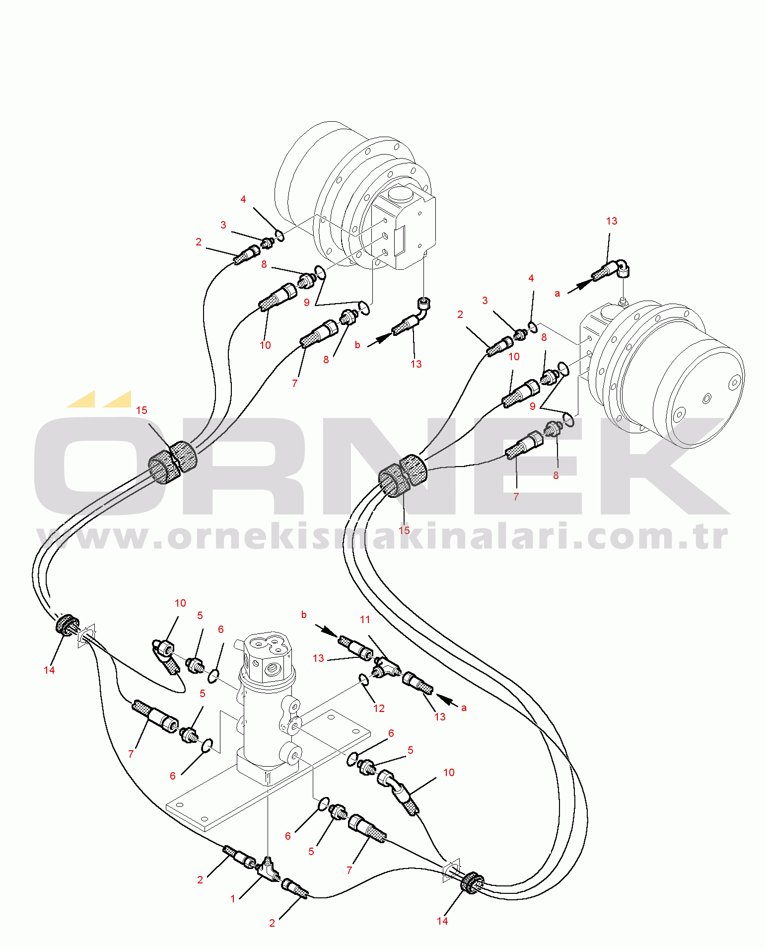 Komatsu PC35R-8 S/N F20932-UP HYDRAULIC PIPING (TRAVEL MOTOR LINE)