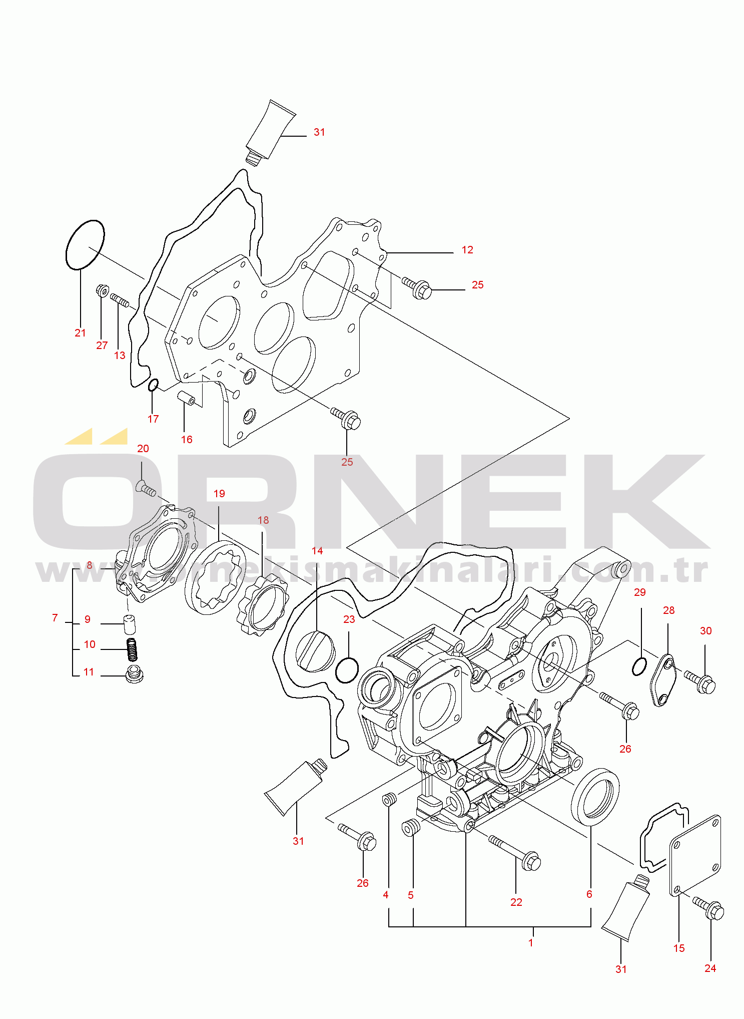 Komatsu PC35R-8 S/N F21701-UP GEAR HOUSING