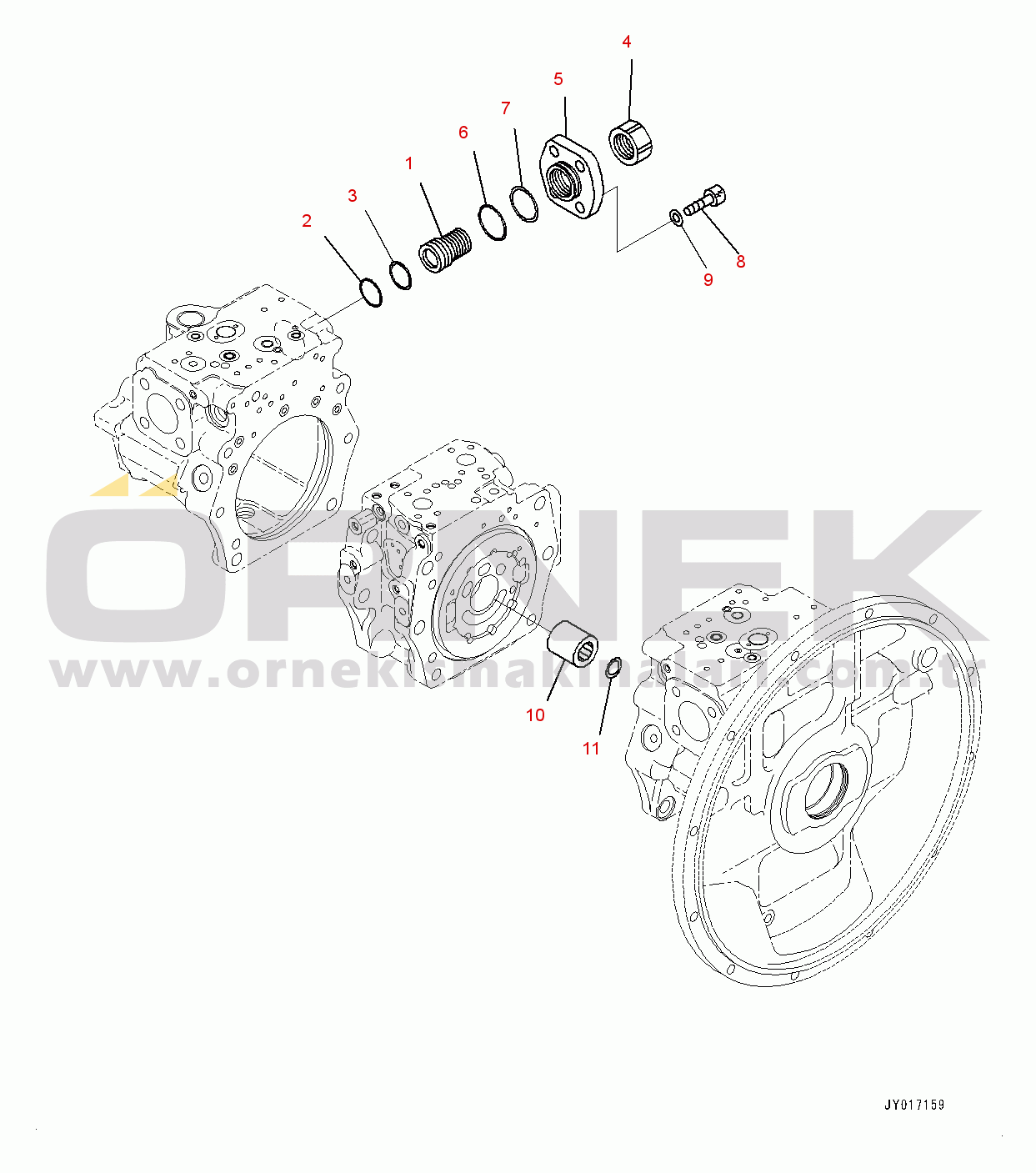 Komatsu PC360LC-10 S/N K60001-UP Main Piston Pump, Inner Parts (9/12) (#K60001-K60073)