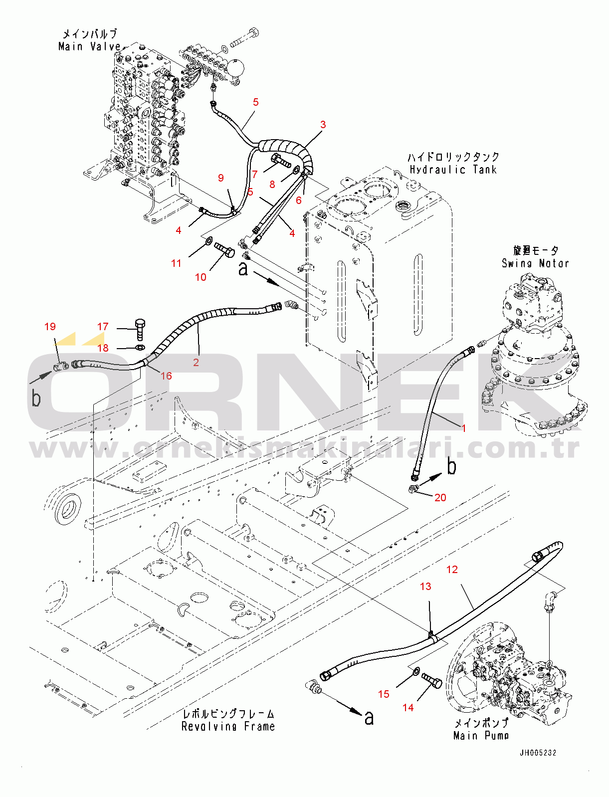 Komatsu PC360LC-10 S/N K60001-UP Drain Piping