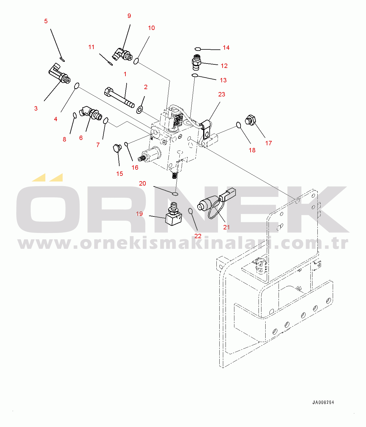 Komatsu PC360LC-10 S/N K60001-UP Quick Coupler Piping, Quick Coupler Piping Mounting