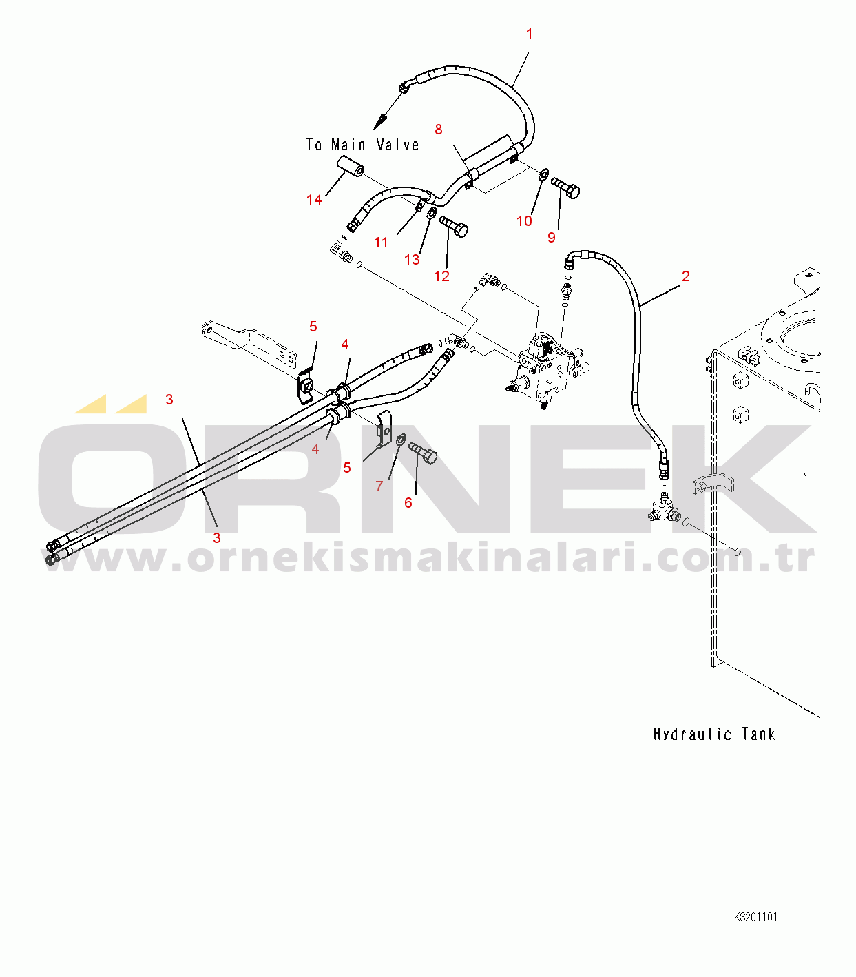 Komatsu PC360LC-10 S/N K60001-UP Quick Coupler Piping, Quick Coupler Piping