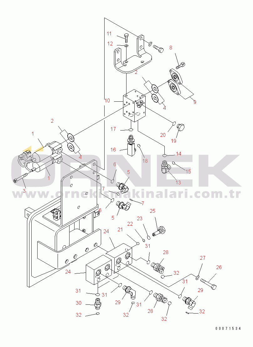 Komatsu PC360LC-10 S/N K60001-UP Quick Coupler Piping, Solenoid Valve Group