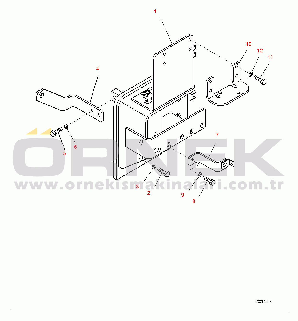 Komatsu PC360LC-10 S/N K60001-UP Quick Coupler Piping, Bracket