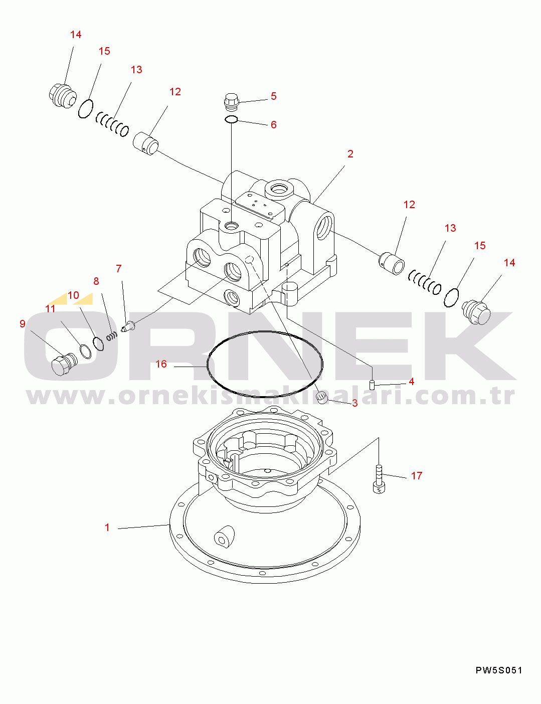 Komatsu PC360LC-10 S/N K60001-UP Swing Machinery, Inner Parts, Swing Motor (1/3)