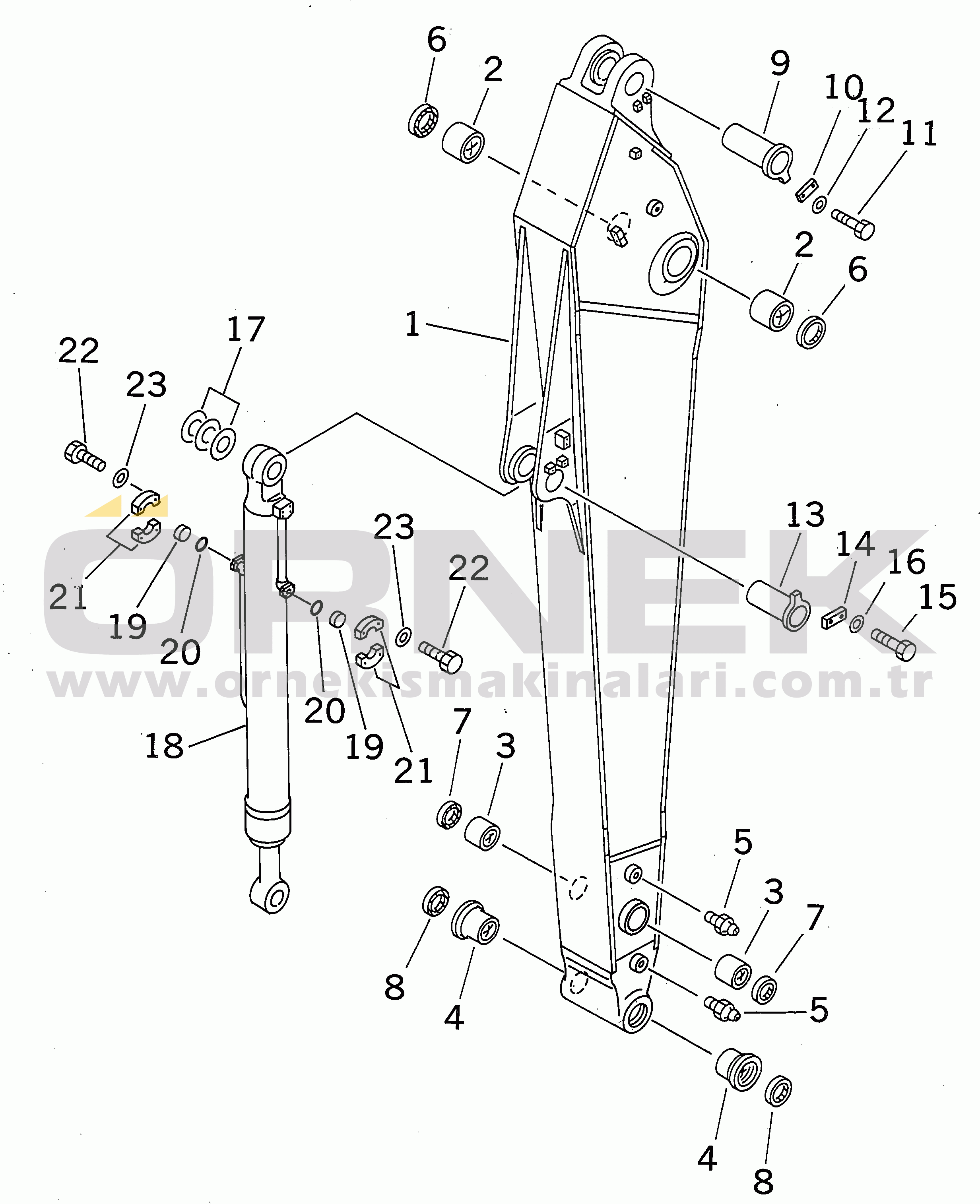 Komatsu PC380LC-6K-J S/N 10001-UP ARM (4.0M) (ARM AND BUCKET CYLINDER) 8FOR COMPONENT)