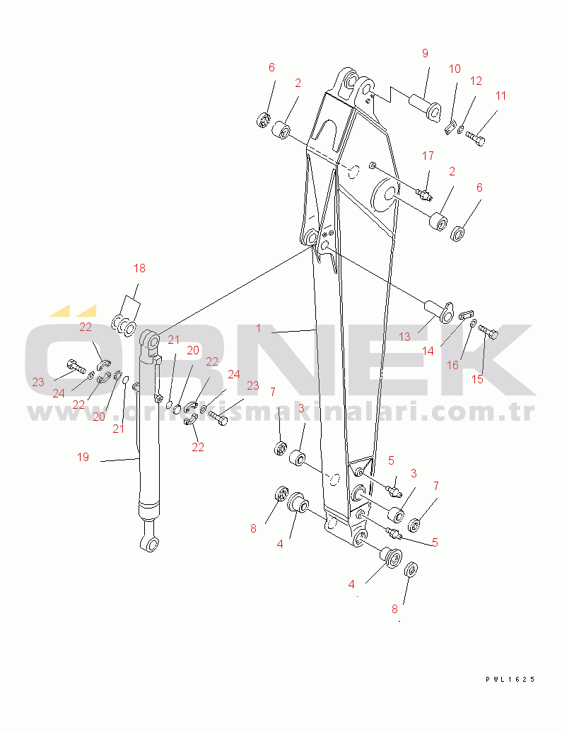 Komatsu PC380LC-6K-J S/N 10001-UP ARM (3.2M) (ARM AND BUCKET CYLINDER) (FOR COMPONENT)