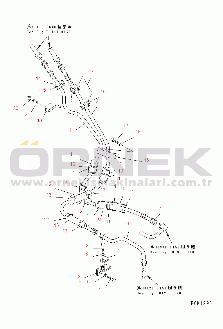 Komatsu PC38UU-2 S/N 3001-UP ATTACHMENT LINE (FOR BREAKER ARM)(#4669-)