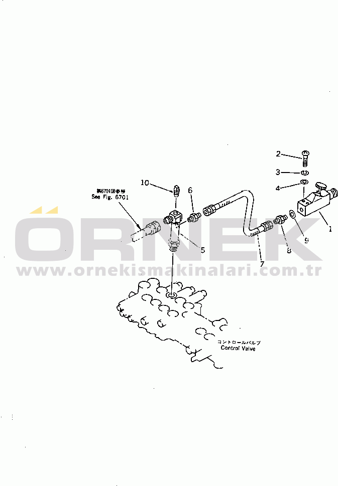 Komatsu PC40-6 S/N 10001-UP HYDRAULIC PIPING (MOMENT LIMIT SYSTEM) (WITHOUT CAB FOR EXCEPT JAPAN)