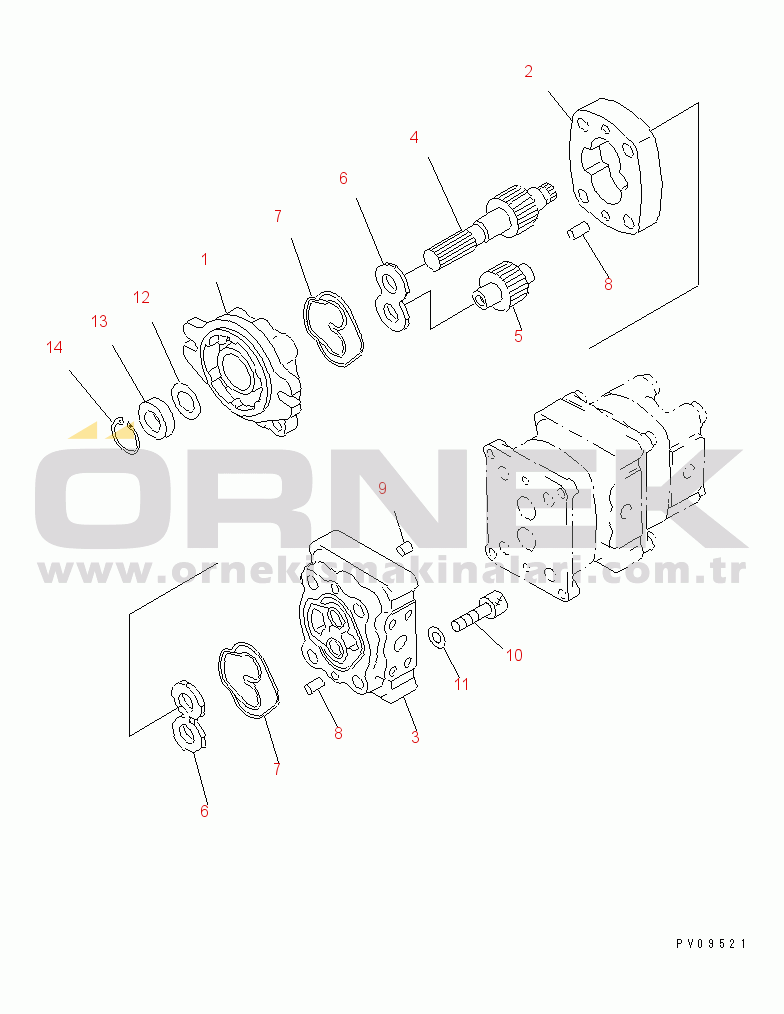 Komatsu PC40-7 S/N 18001-UP HYDRAULIC PUMP (1/3)