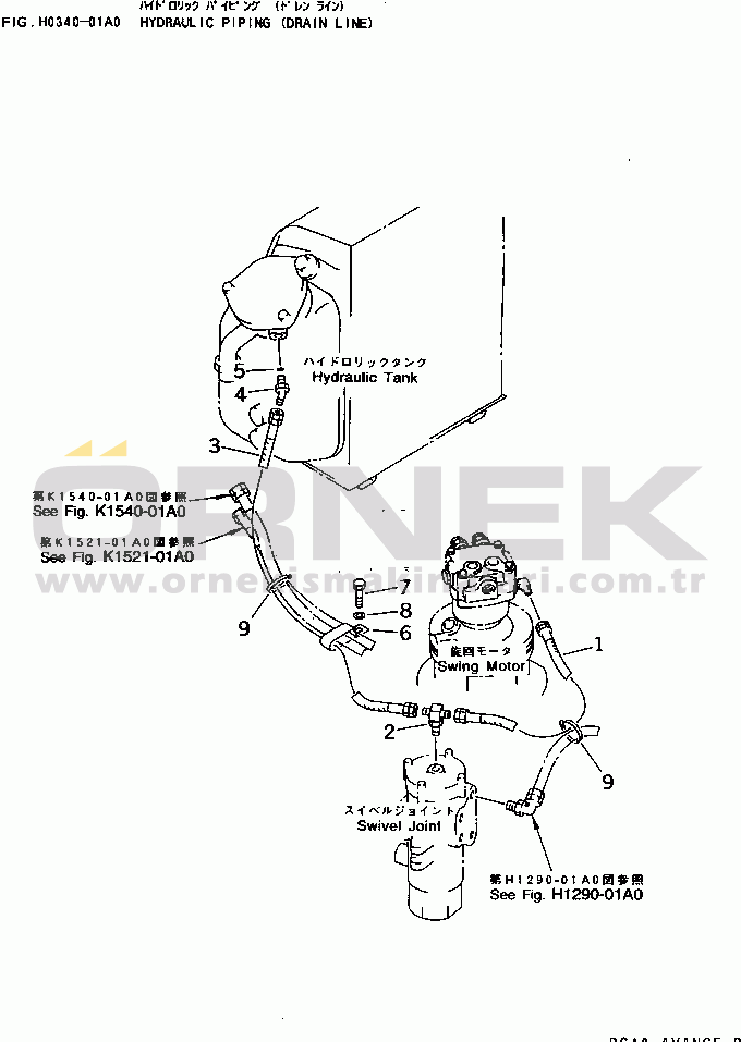 Komatsu PC40-7 S/N 18001-UP HYDRAULIC PIPING (DRAIN LINE)