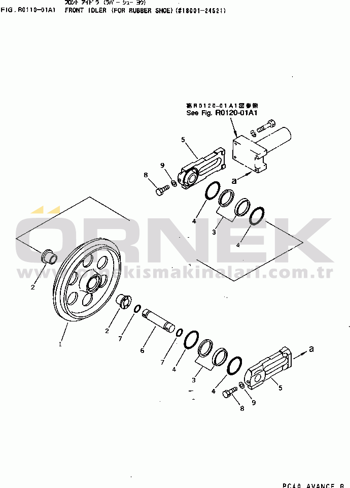 Komatsu PC40-7 S/N 18001-UP FRONT IDLER (FOR RUBBER SHOE)(#18001-24521)