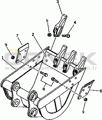 Komatsu PC40-7 S/N 18001-UP REINFORCED BUCKET¤ 0.13M3 (MINI 0.22M3) 600MM