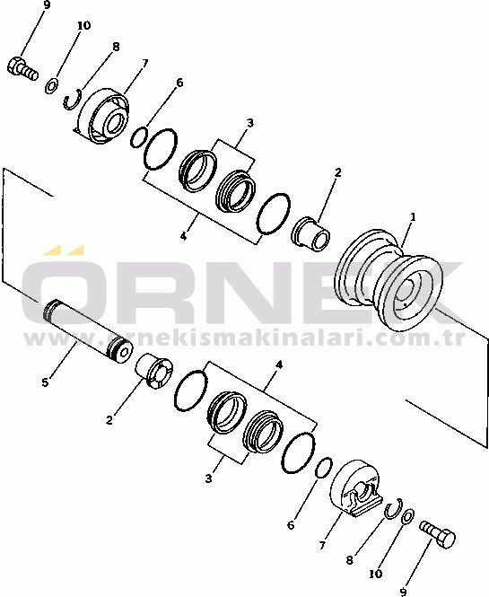 Komatsu PC40-7 S/N 18001-UP TRACK ROLLER (FOR RUBBER SHOE)(#18001-24521)