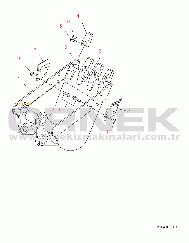 Komatsu PC40-7 S/N 18001-UP BUCKET¤ 0.13M3 (MINI 0.22M3) 600MM (VERTICAL PIN TYPE)(#24522-)