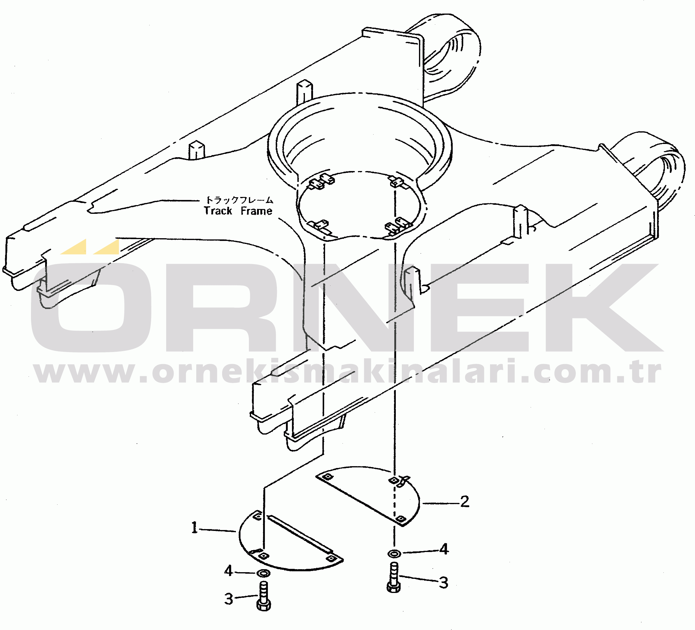 Komatsu PC400-5 S/N 20001-UP (Yurtdışı Versiyonu) UNDER COVER (FOR CENTER FRAME)