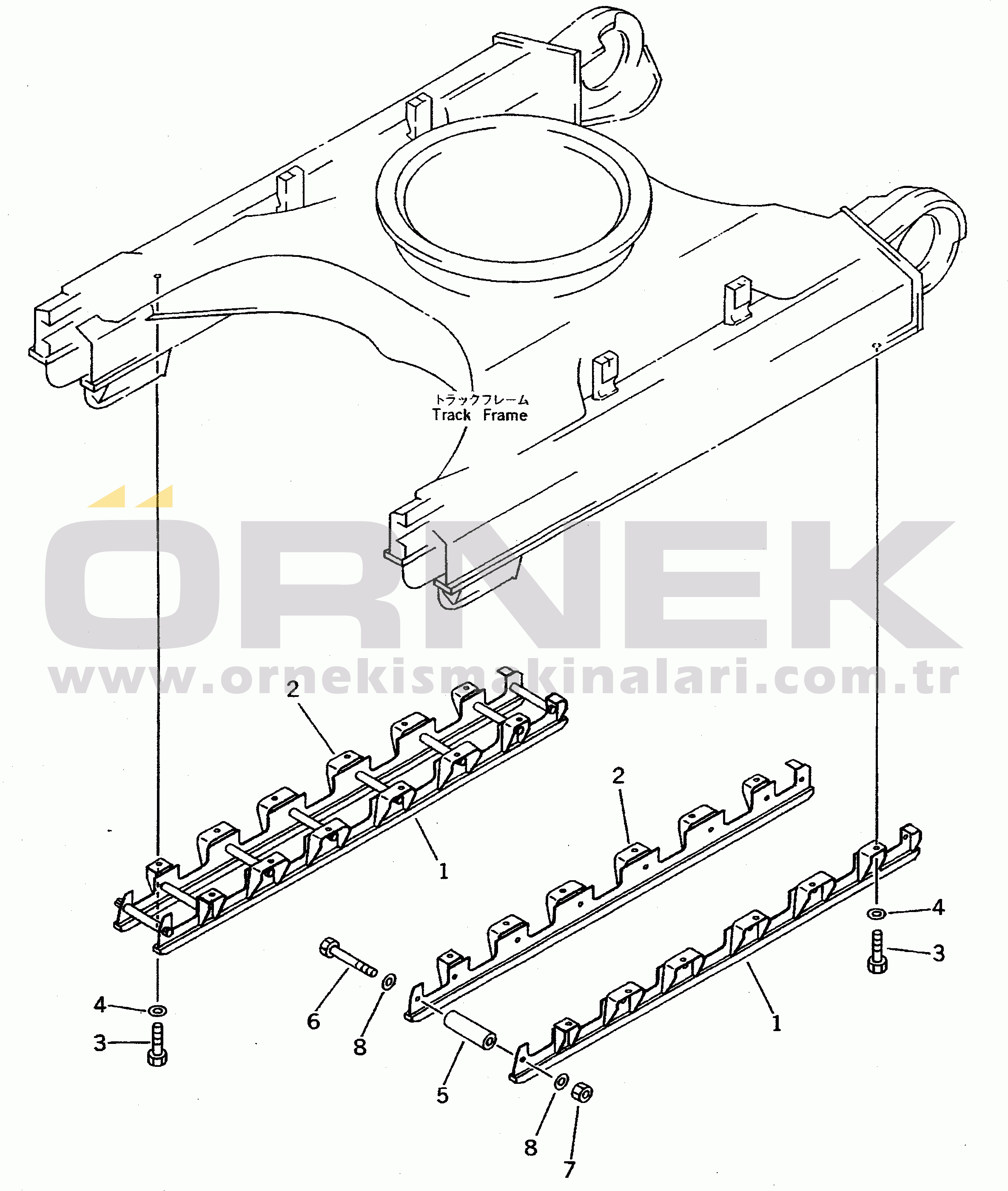 Komatsu PC400-5 S/N 20001-UP (Yurtdışı Versiyonu) TRACK ROLLER FULL GUARD