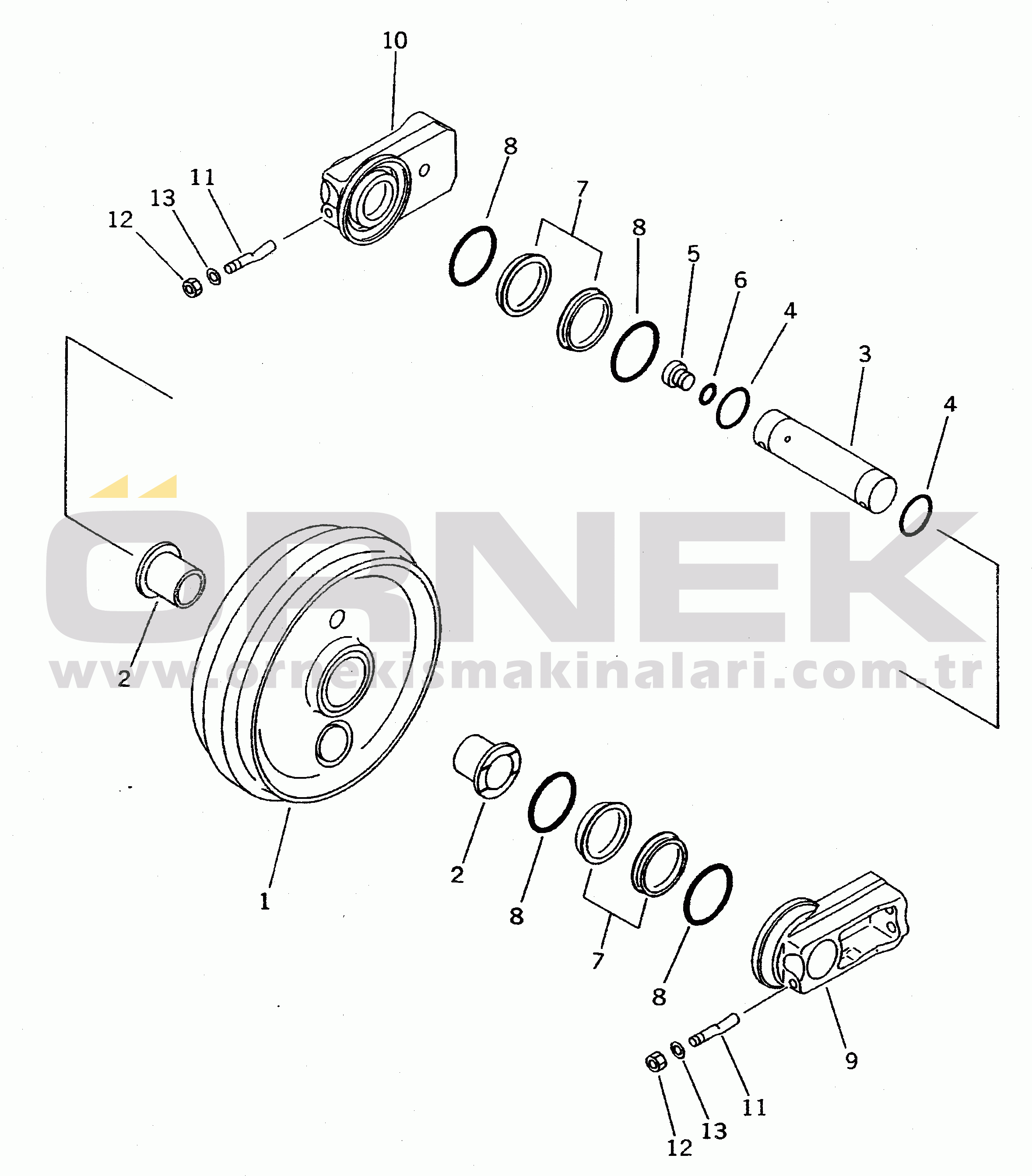Komatsu PC400-5 S/N 20001-UP (Yurtdışı Versiyonu) FRONT IDLER