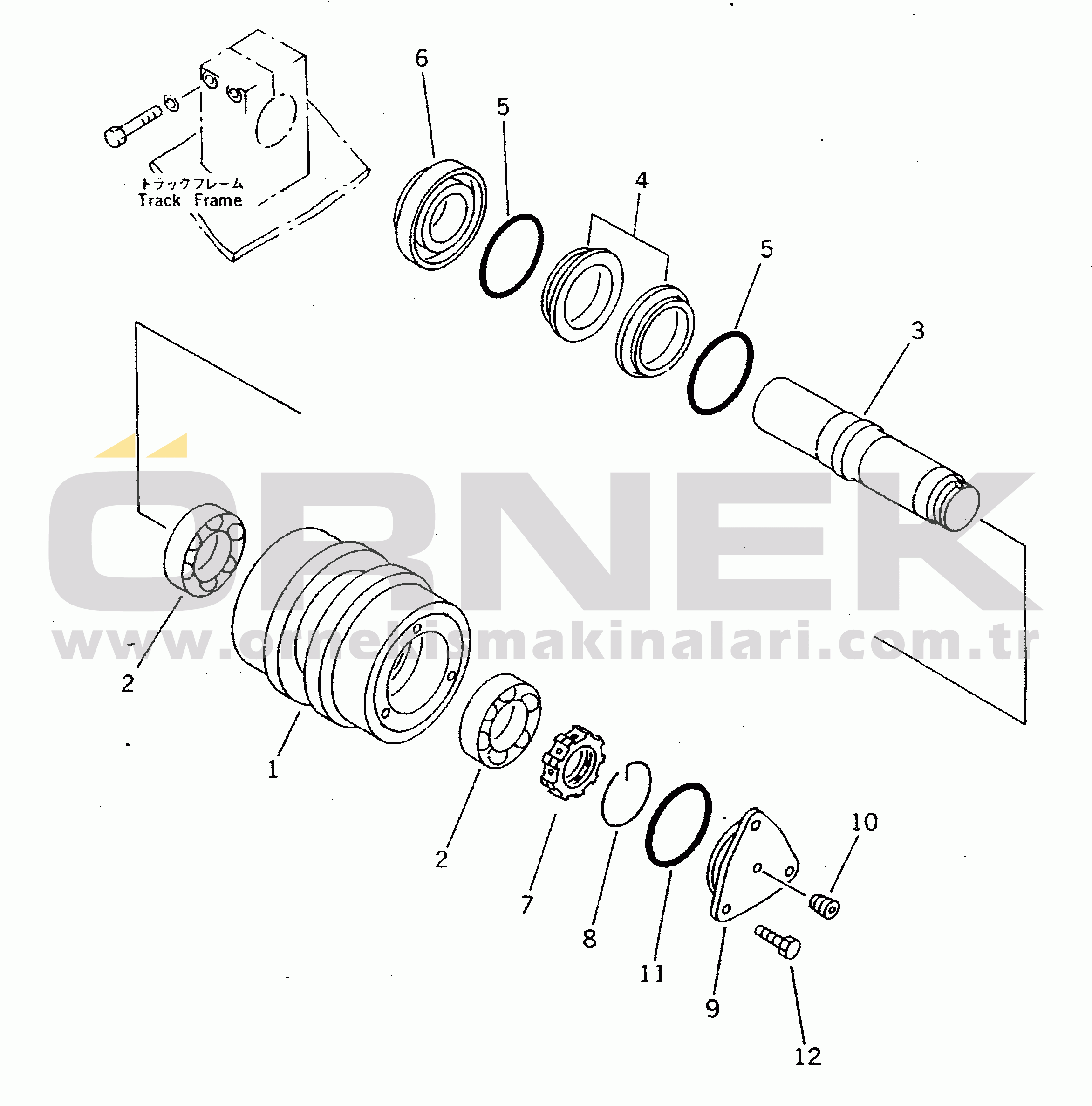Komatsu PC400-5 S/N 20001-UP (Yurtdışı Versiyonu) CARRIER ROLLER