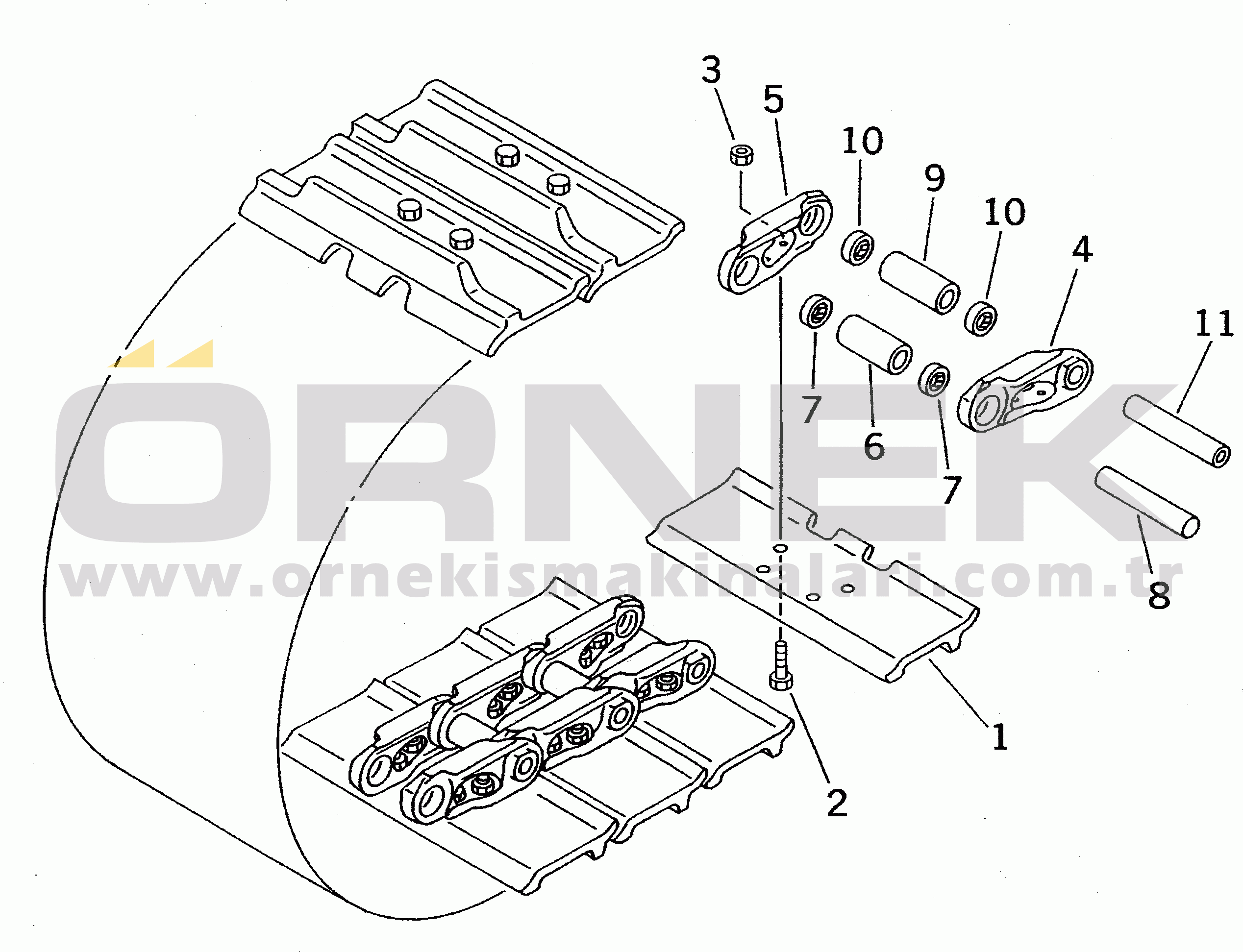 Komatsu PC400-5 S/N 20001-UP (Yurtdışı Versiyonu) TRACK SHOE (SINGLE GROUSER) (HEAVY DUTY)