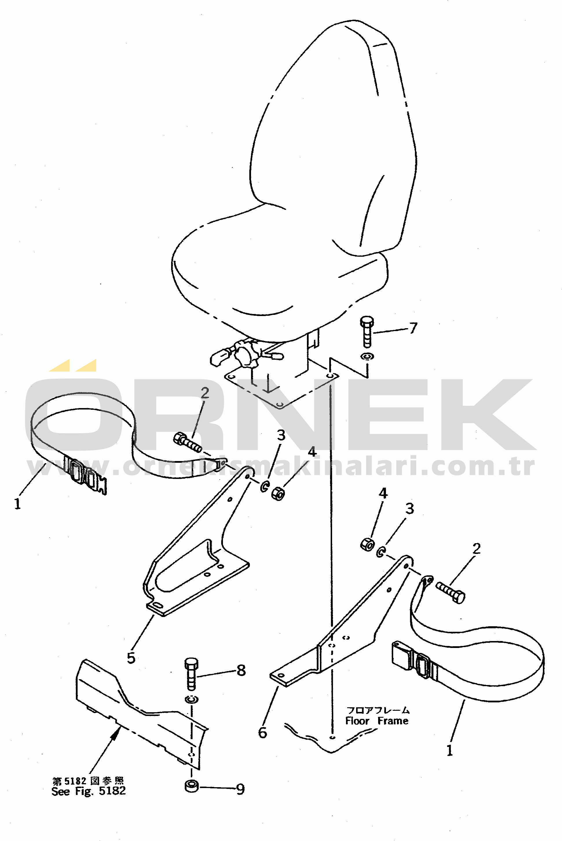 Komatsu PC400-5 S/N 20001-UP (Yurtdışı Versiyonu) SEAT BELT (FOR WRIST CONTROL)