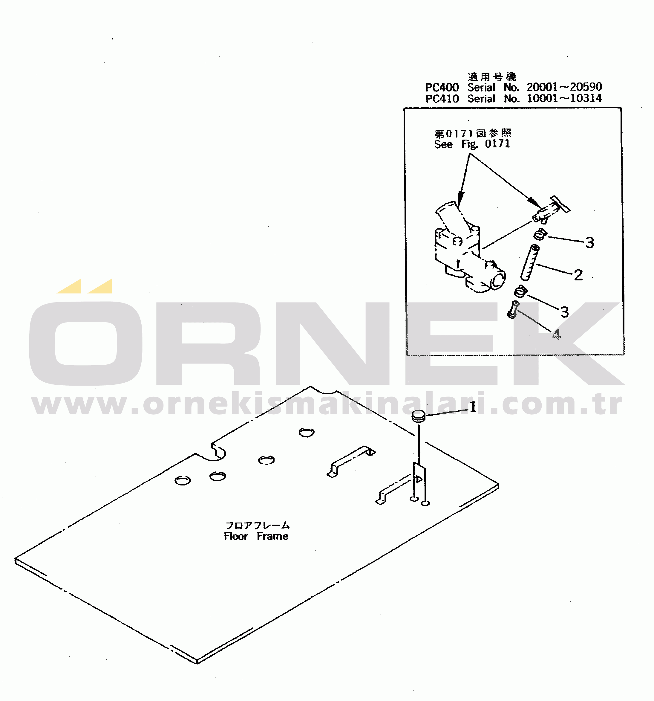Komatsu PC400-5 S/N 20001-UP (Yurtdışı Versiyonu) HEATER-LESS(#20001-21250)