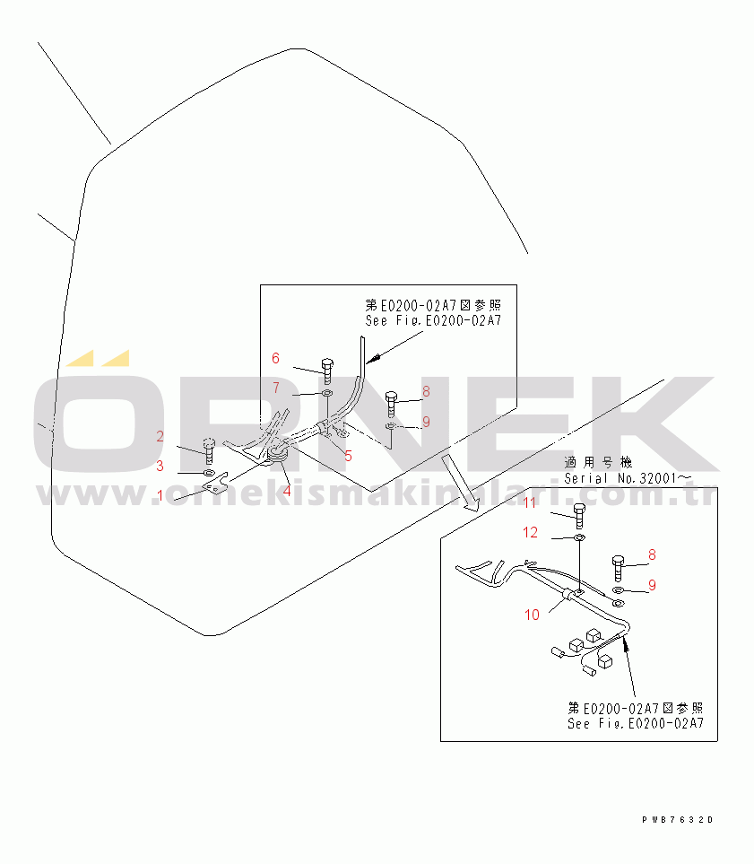 Komatsu PC400-6C S/N 30001-UP (-50cent. Spec.) WIRING (CLAMP)(#30249-)