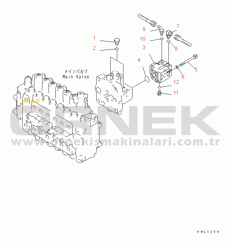 Komatsu PC400-6C S/N 30001-UP (-50cent. Spec.) MAIN VALVE (PLUG)(#32001-)