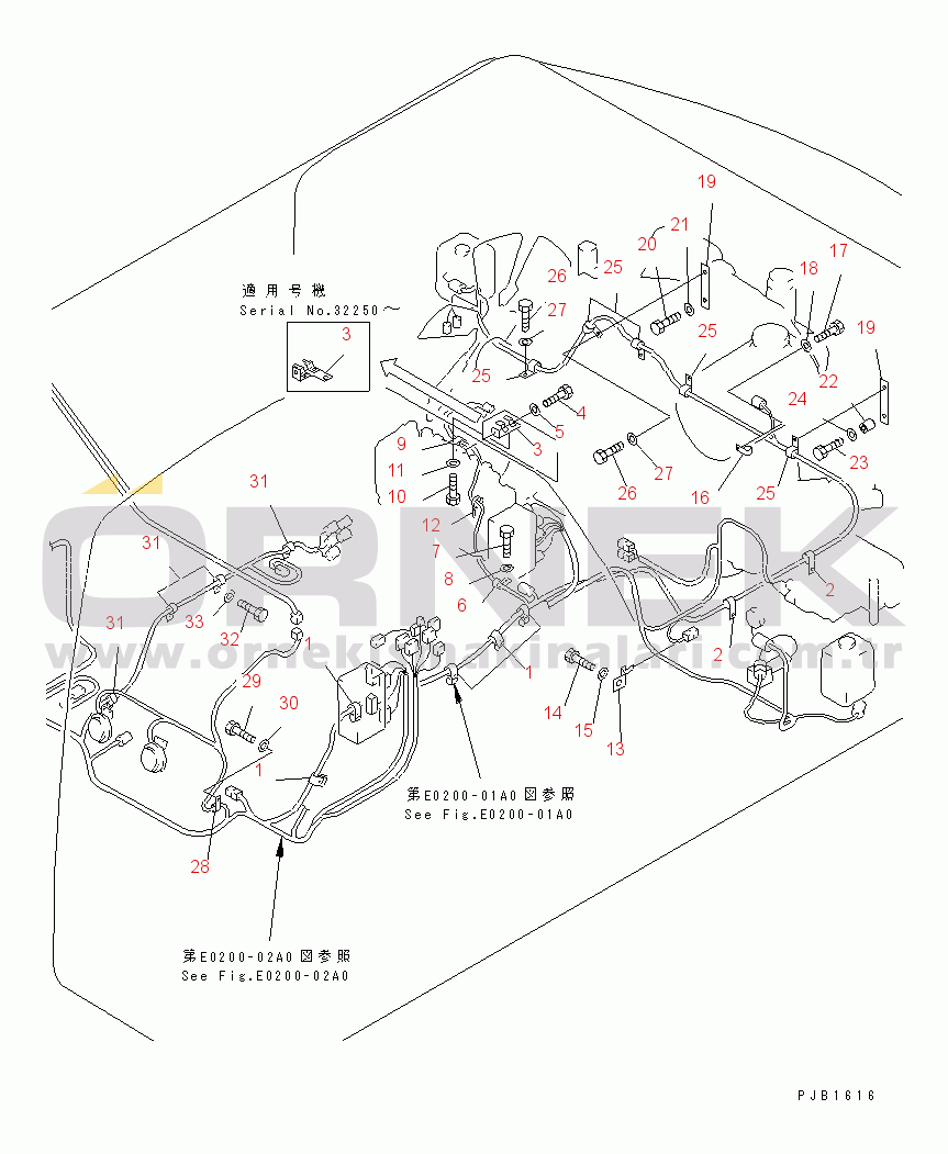 Komatsu PC400-6 S/N 30001-UP WIRING (MAIN HARNESS) (CLIP)