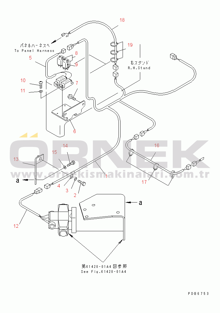 Komatsu PC400-6 S/N 30001-UP WIRING (SOLENOID VALAE) (LOADER)(#30119-30162)