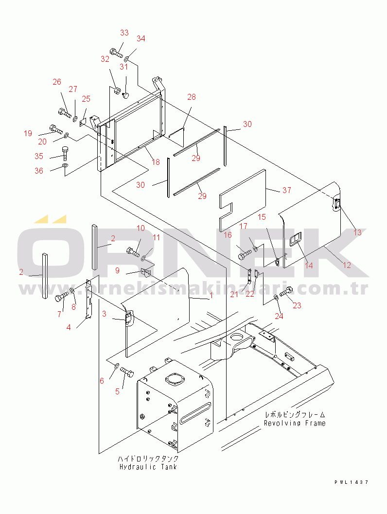 Komatsu PC400-6 S/N 30001-UP LEFT SIDE DOOR (MACHINE CAB)(#32250-)