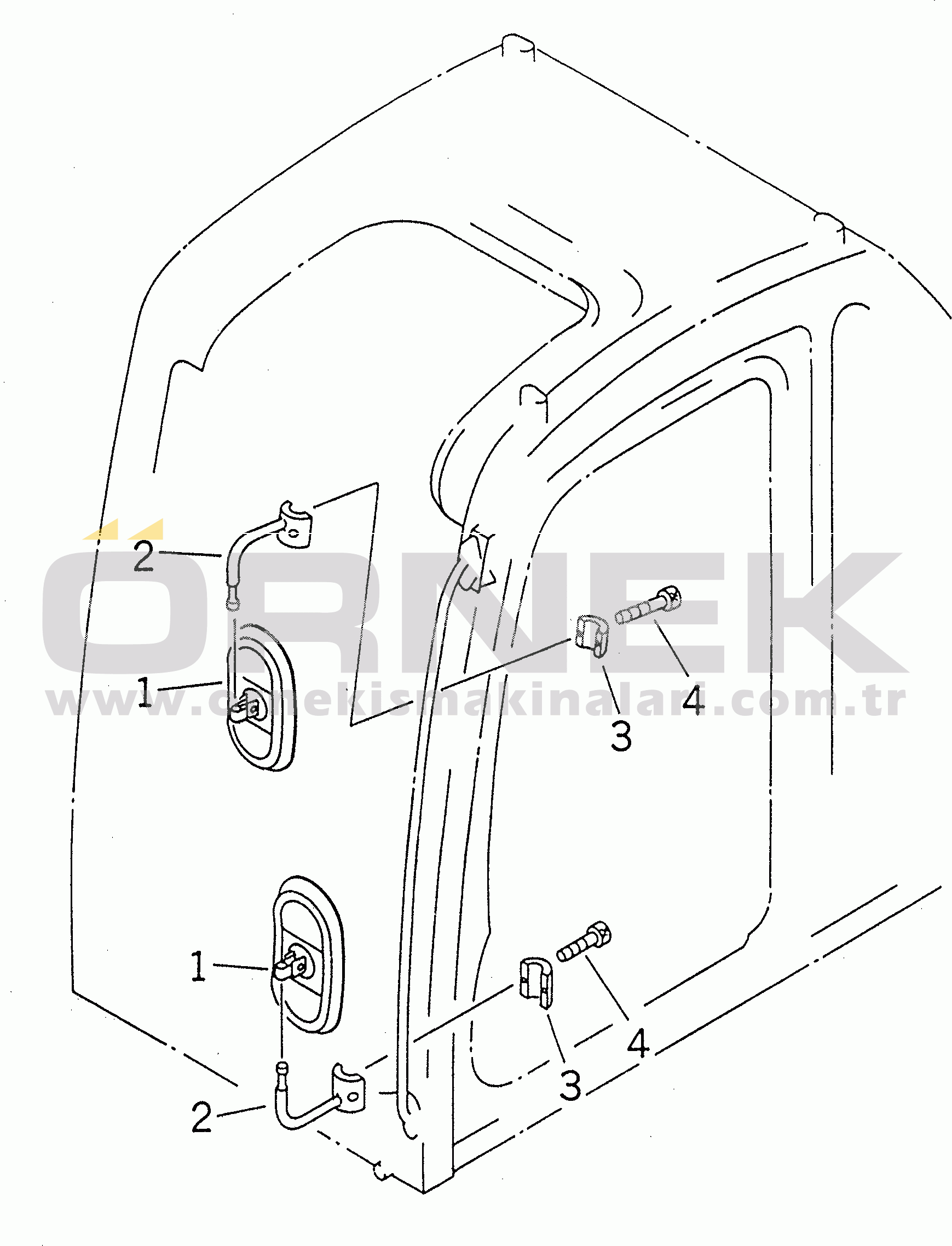 Komatsu PC400-6 S/N 30001-UP REAR VIEW MIRROR¤ L.H.(#30001-30041)
