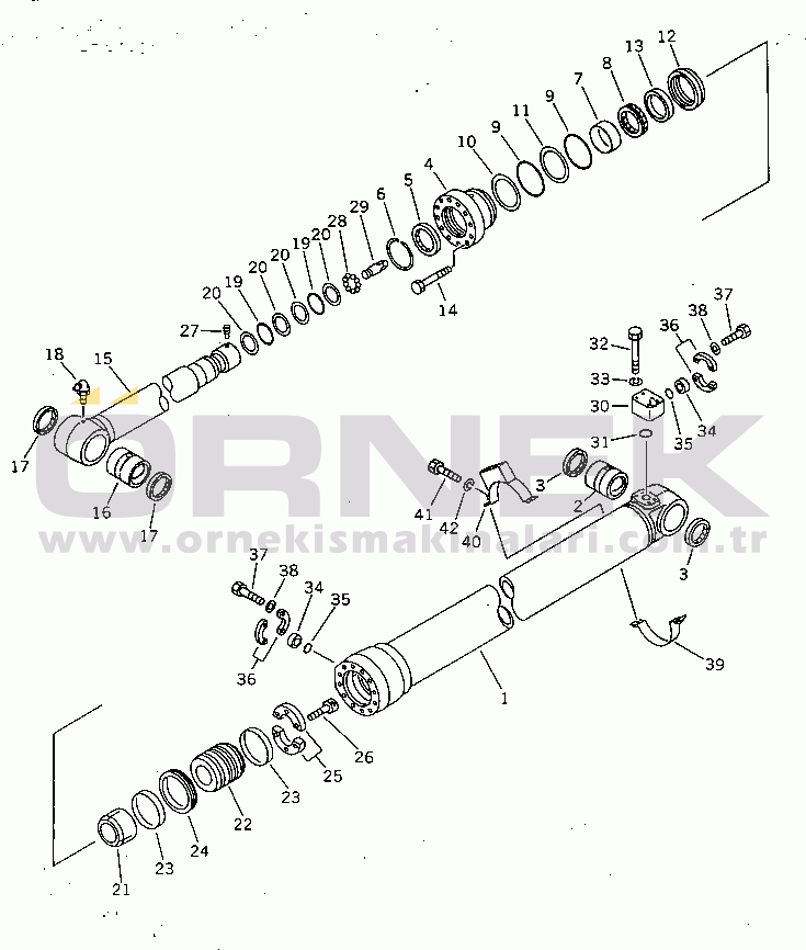 Komatsu PC400-3 S/N 11001-UP ARM CYLINDER (FOR LOCK VALVE) (FOR USA)