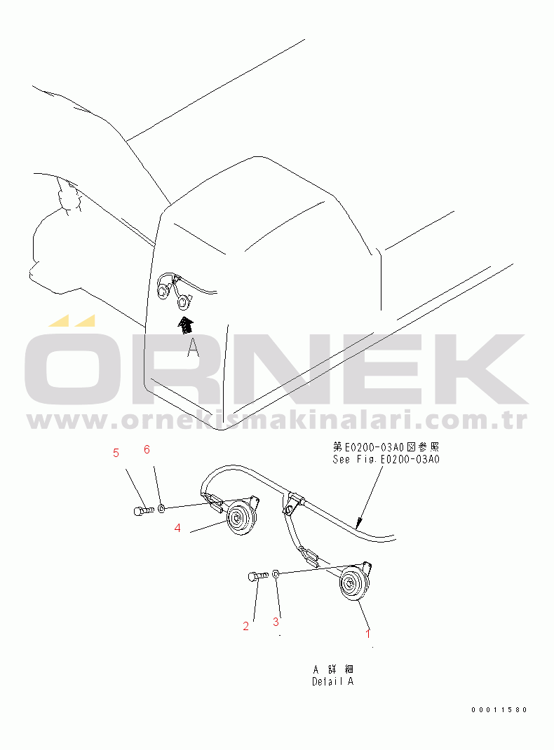 Komatsu PC400-7 S/N 50001-UP (Yurtdışı Versiyonu) HORN