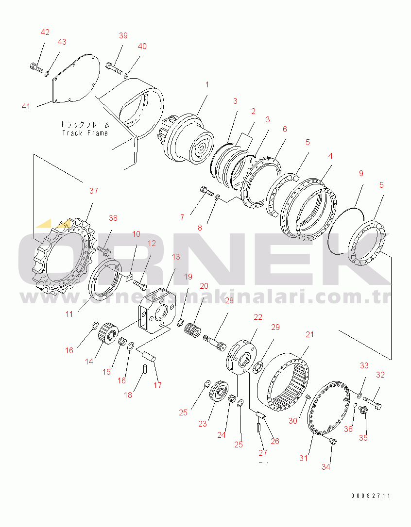 Komatsu PC400-7 S/N 50001-UP (Extreme Cold Terrain Spec.) FINAL DRIVE (-40ЯC SPEC.)(#52139-)