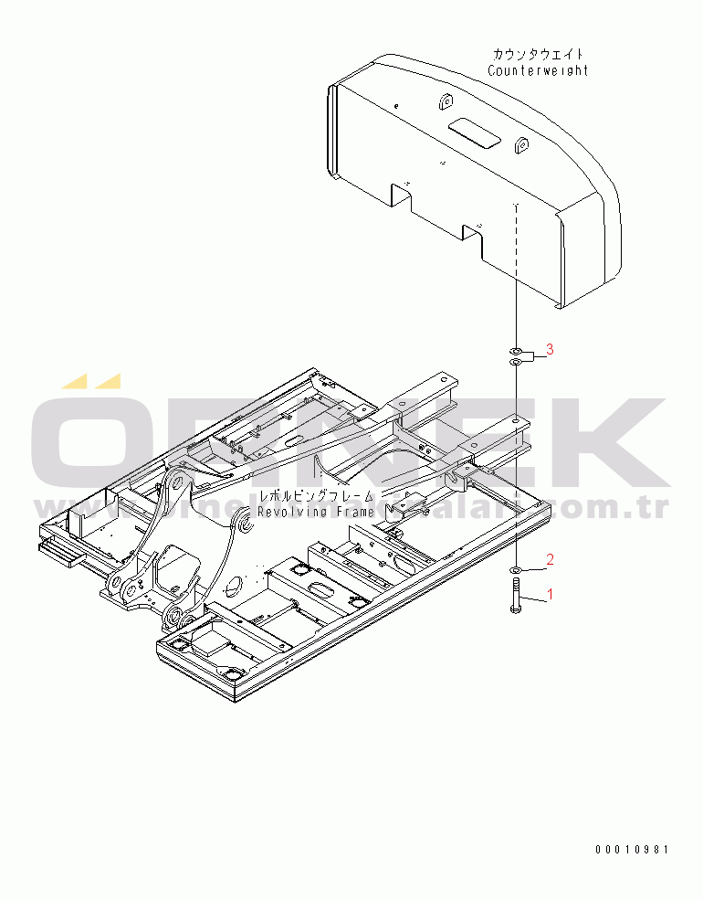 Komatsu PC400-7E0 S/N 60001-UP (ecot3) COUNTER WEIGHT MOUNTING