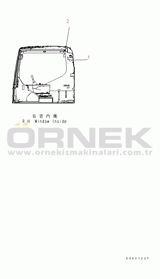 Komatsu PC400-7E0 S/N 60001-UP (ecot3) PLATE (FOR WINDOW) (ENGLISH)