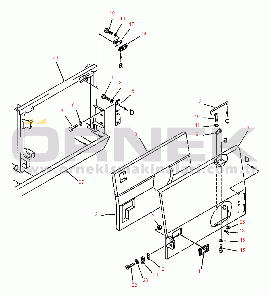 Komatsu PC400LC-5 S/N A40001-A70500 LEFT SIDE COVER
