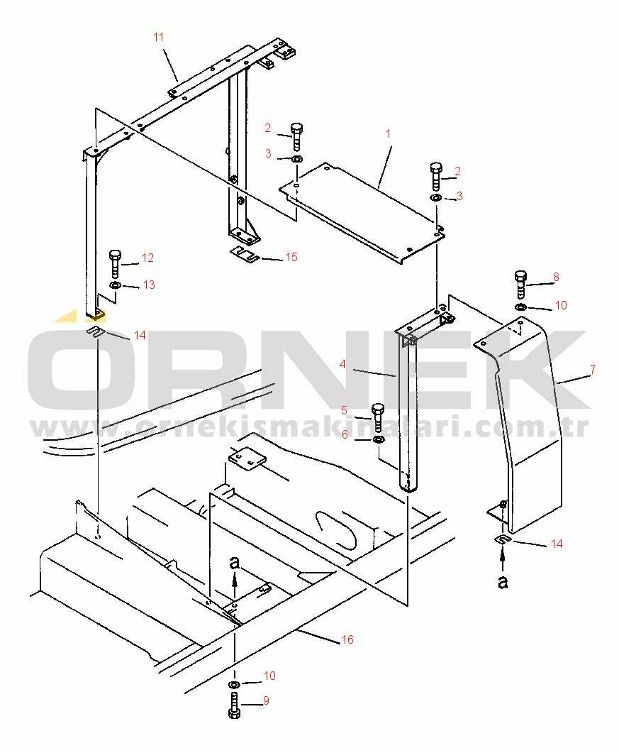 Komatsu PC400LC-5 S/N A40001-A70500 COVERS AND FRAME