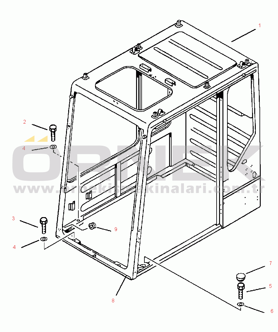 Komatsu PC400LC-5 S/N A40001-A70500 CAB MOUNTING
